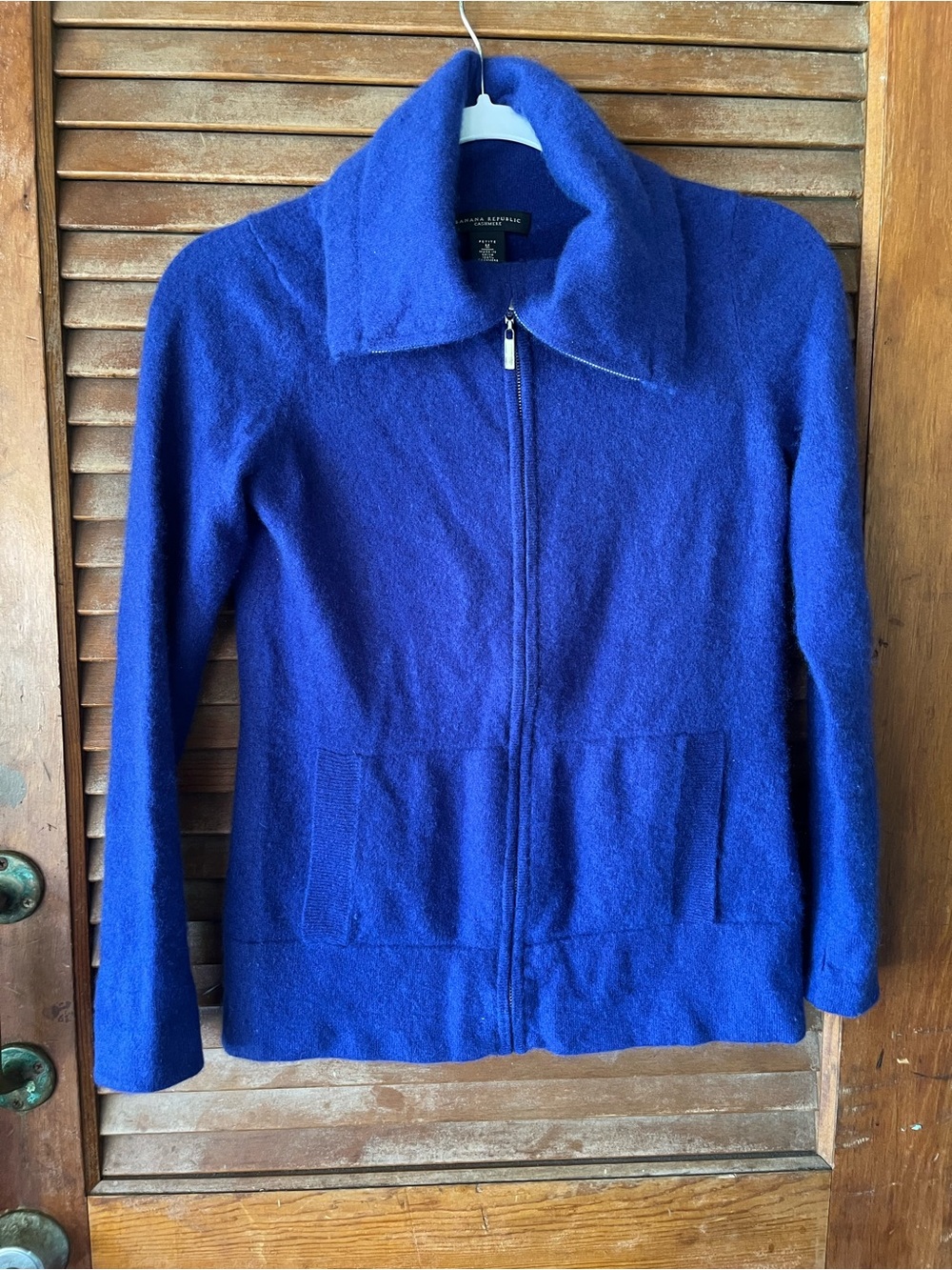 Banana Republic Cashmere Royal Blue Zip-Front Women's Jacket